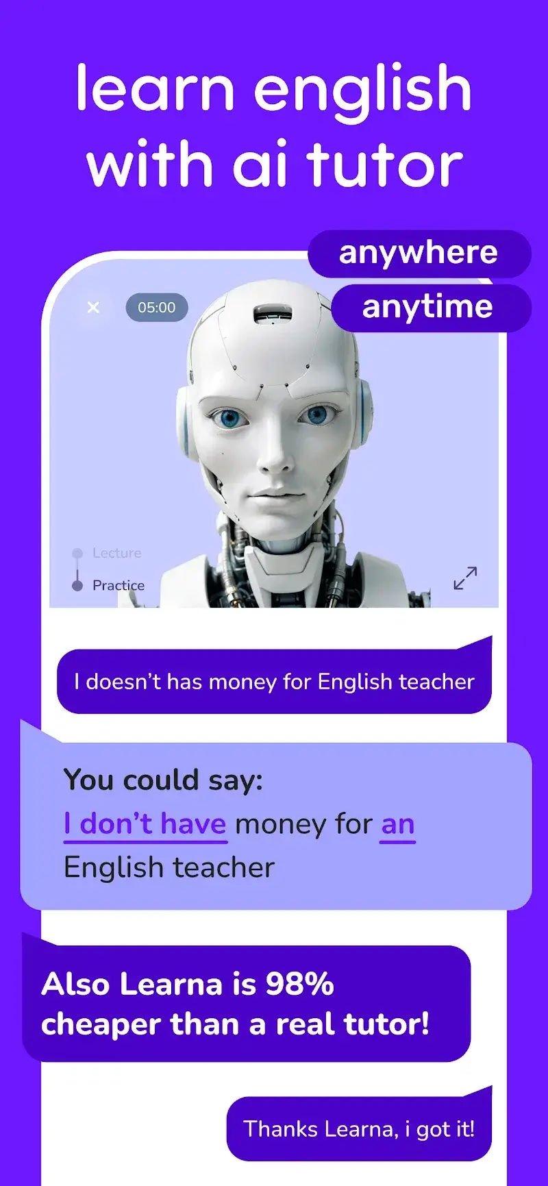 Speak & Learn English: Learna Capture d'écran 3