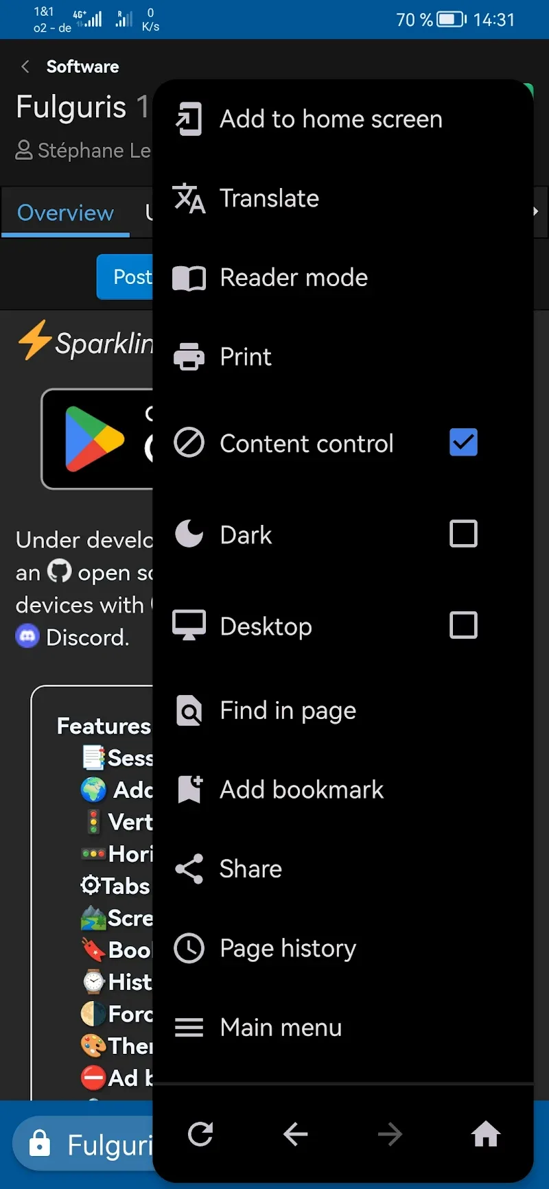 Fulguris Web Browser Screenshot 3