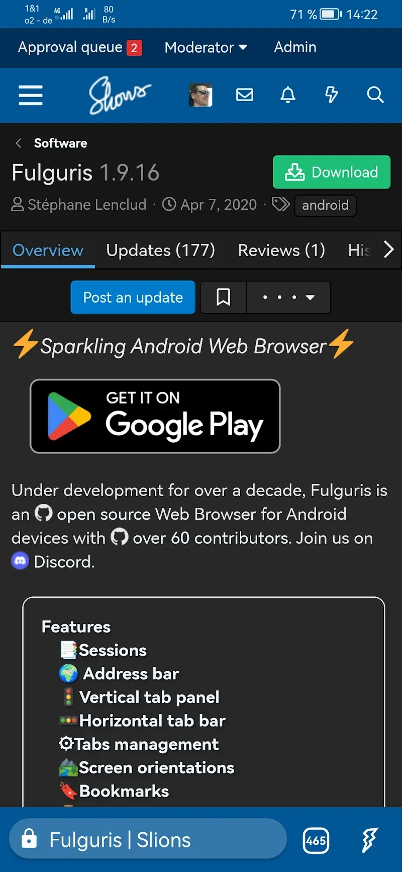 Fulguris Web Browser Screenshot 1