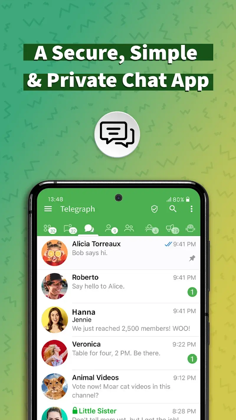Tangkap layar Graph Messenger 1