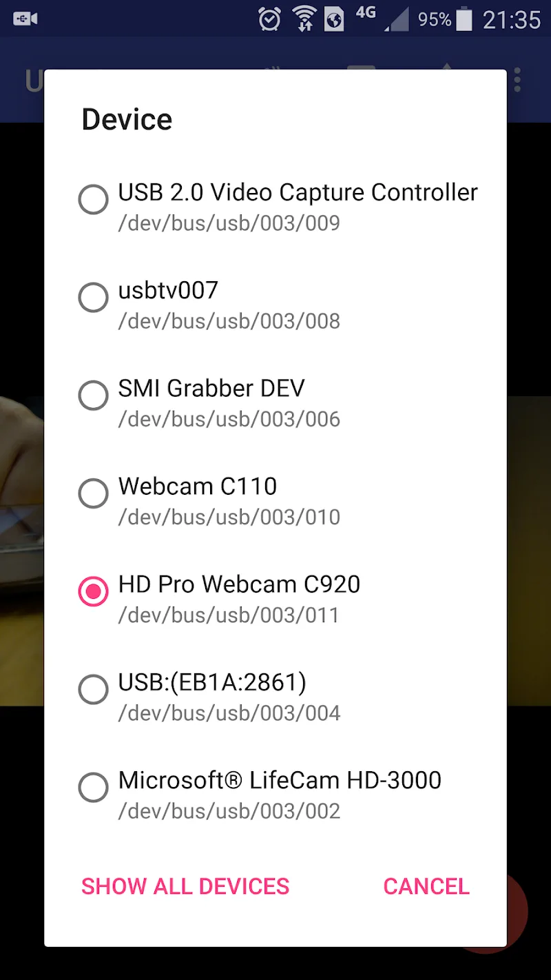 Anteprima dell'app USB Camera Pro 2