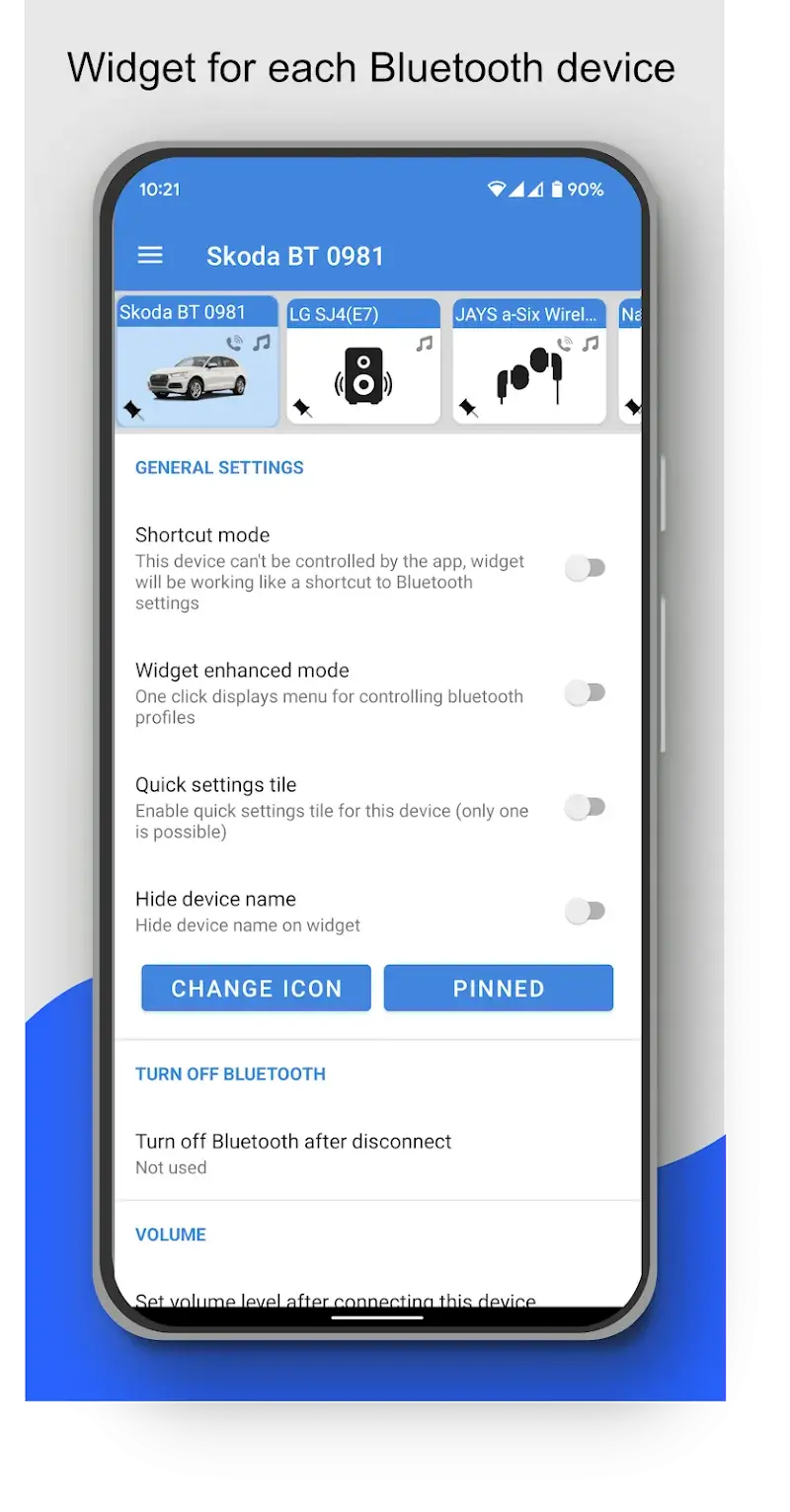 ภาพหน้าจอ Bluetooth Audio Connect Widget 2