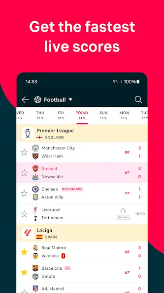 Ảnh chụp màn hình Flashscore 1