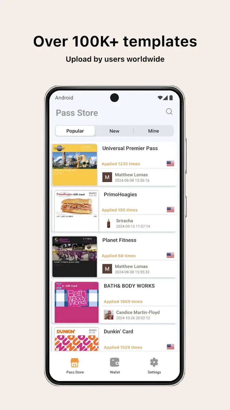 Prévia do app Pass2U Wallet 3