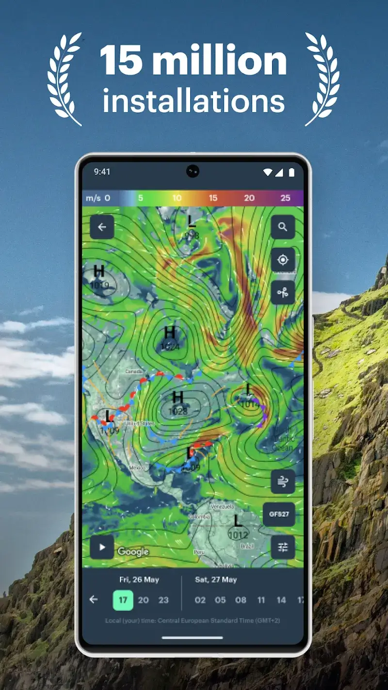 ภาพหน้าจอ Windy.app 1