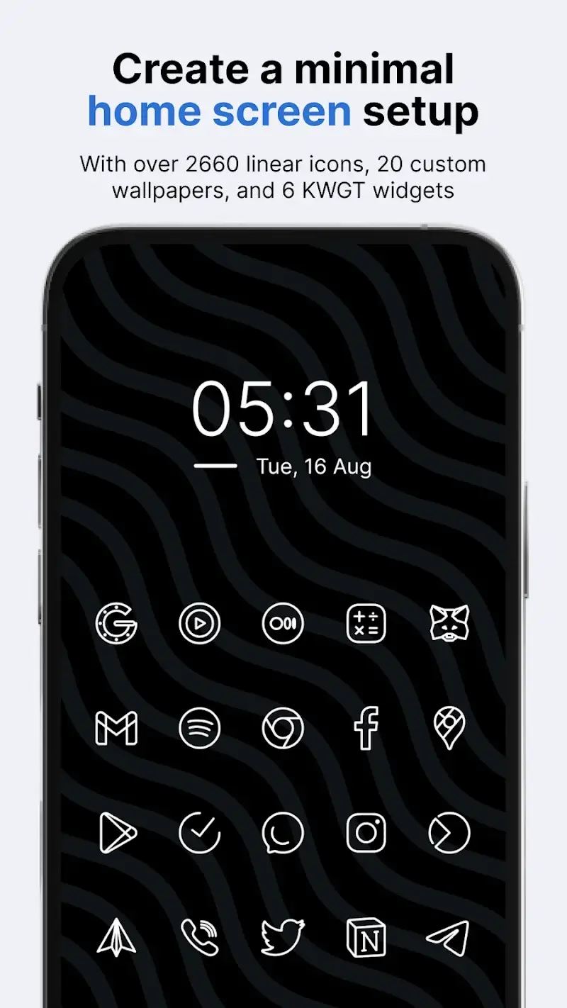 Caelus White: Linear Icon Pack - Capture d'écran 1