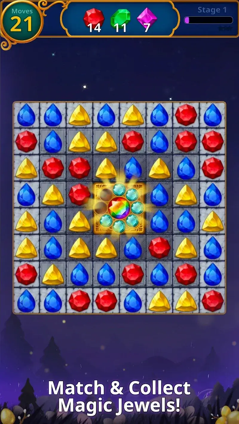 Скриншот геймплея Jewels Magic MOD APK 1