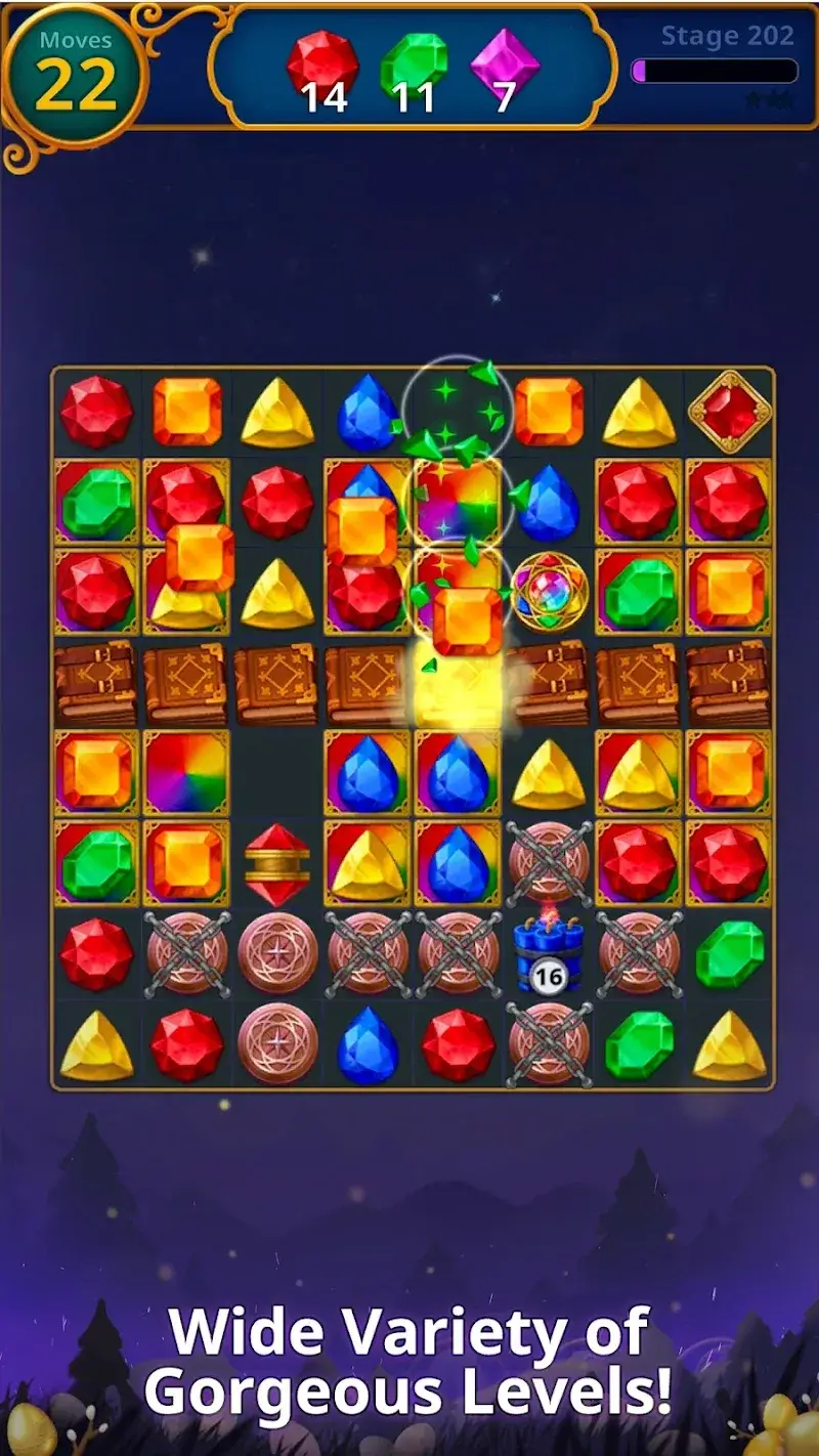 Скриншот геймплея Jewels Magic MOD APK 5