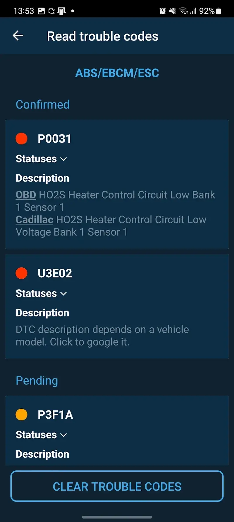 Captura de tela 3 do OBD Mary OBD2