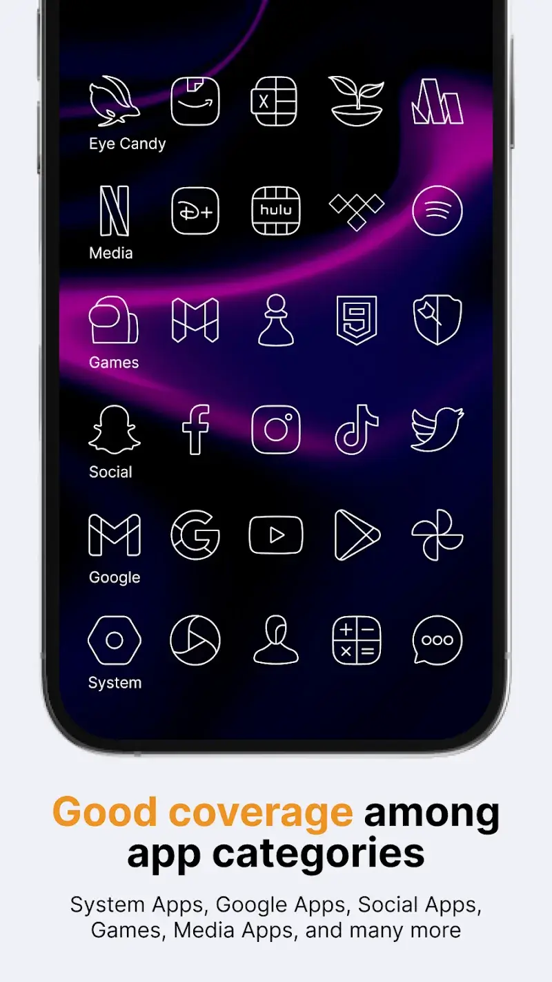 Ảnh chụp màn hình 4 Vera Outline White Icon Pack