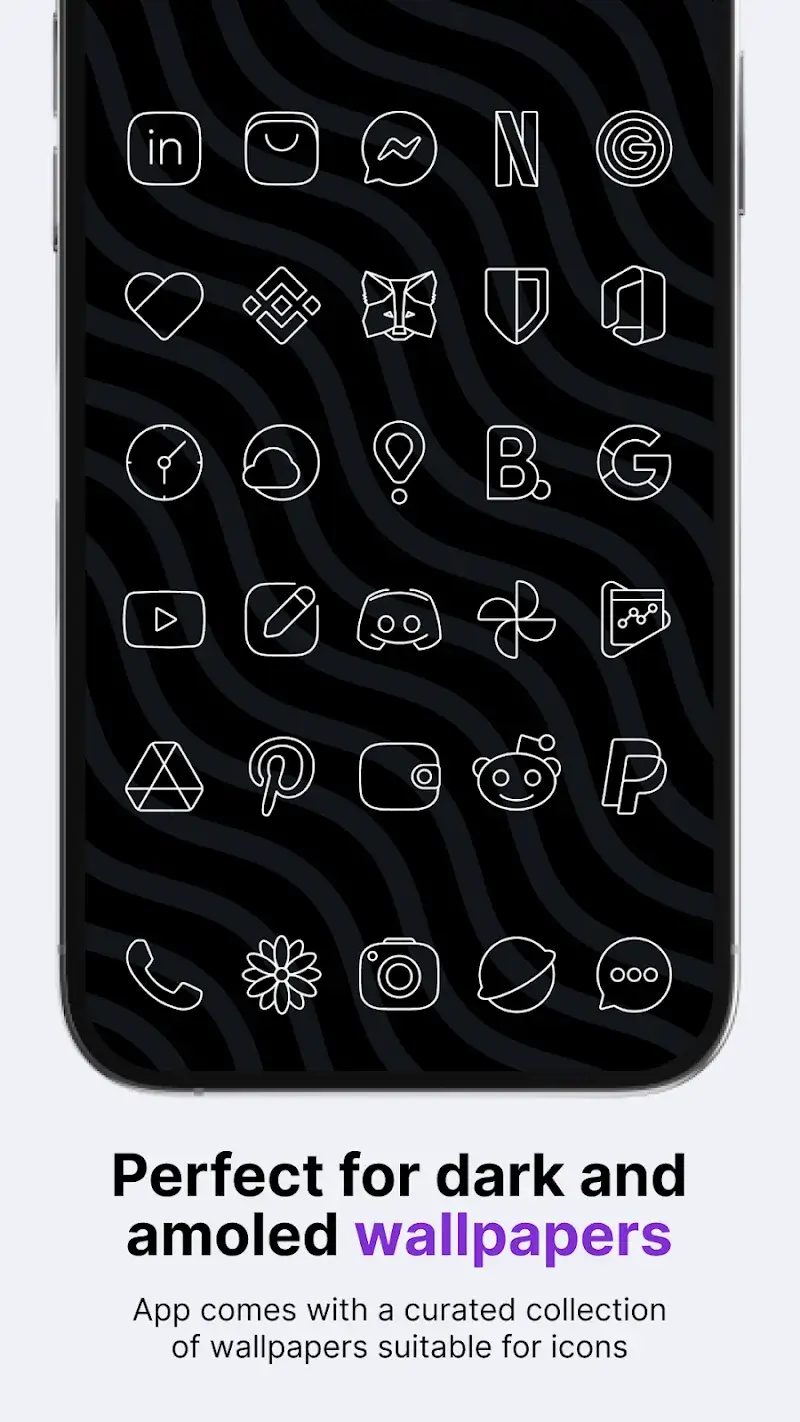 Ảnh chụp màn hình 2 Vera Outline White Icon Pack