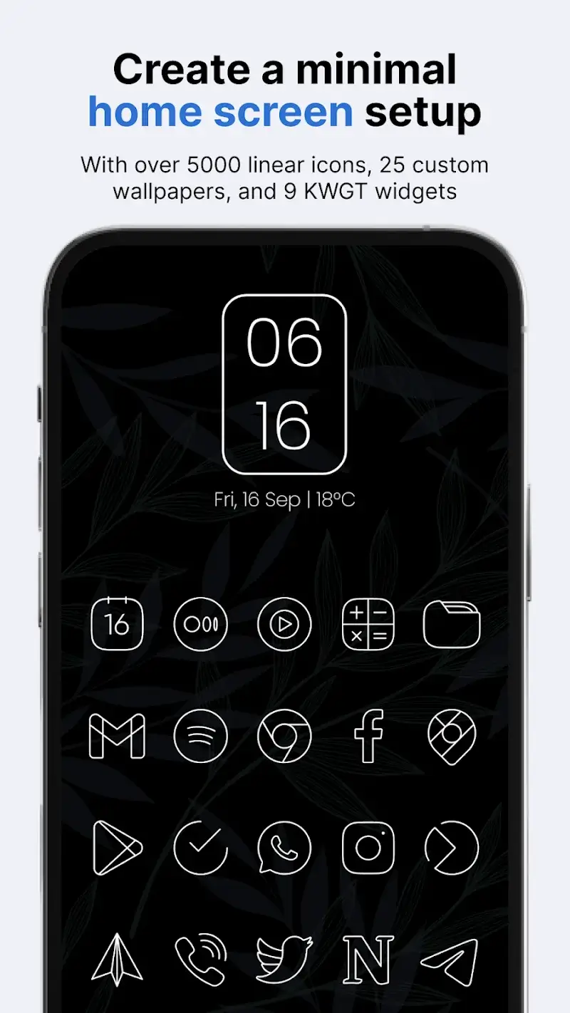 Ảnh chụp màn hình 1 Vera Outline White Icon Pack