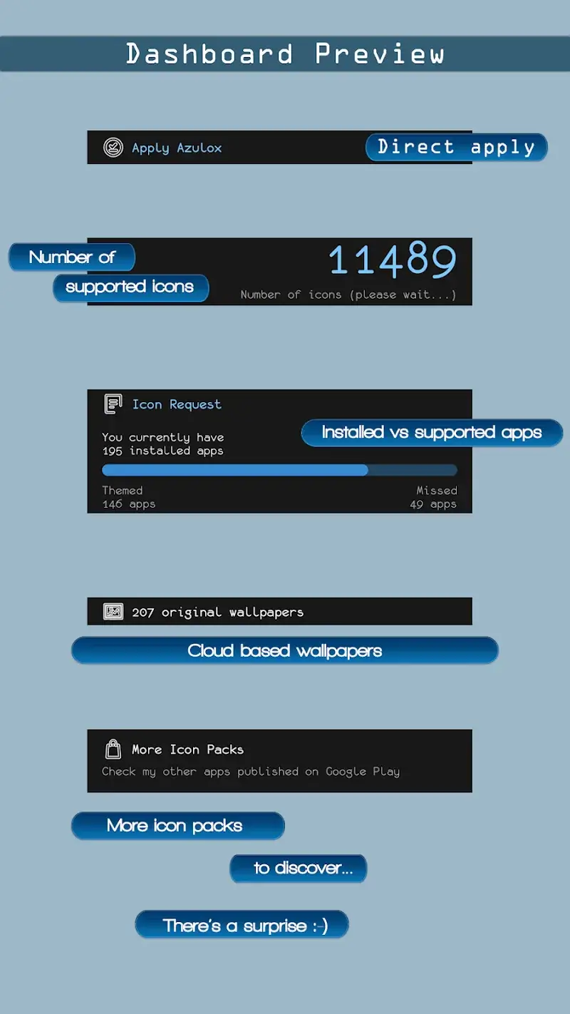 Azulox Icon Pack - Dark mode screenshot 2