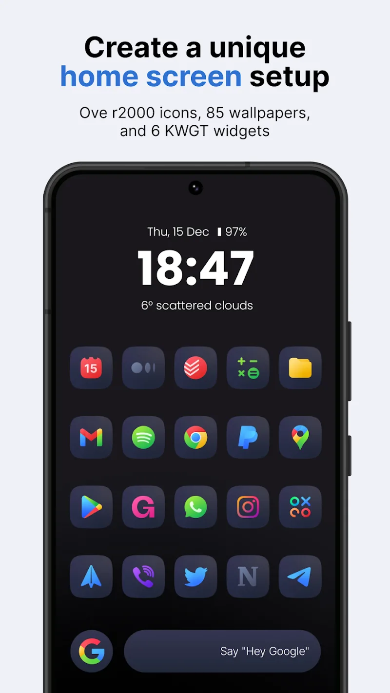 Captura de pantalla 1 de Ares Dark Icon Pack