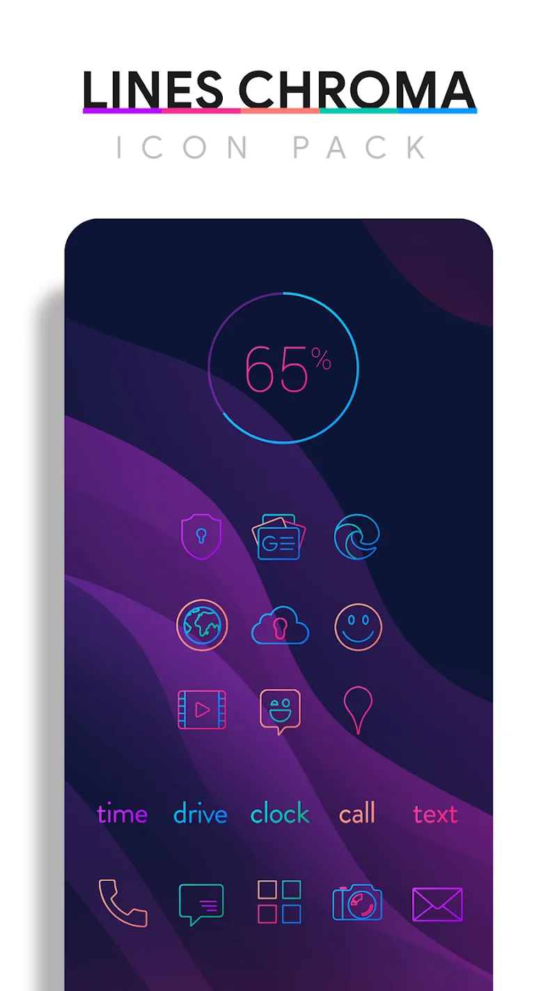 Captura de tela 1 do Lines Chroma - Icon Pack