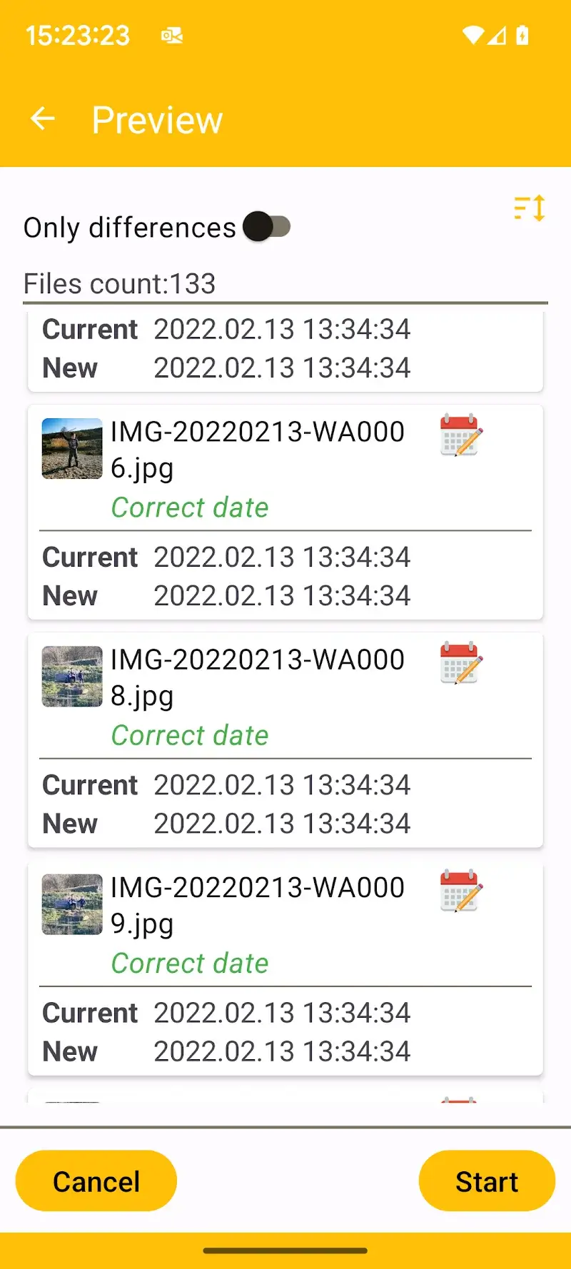 Capture d'écran EXIF Image & Video Date Fixer 3