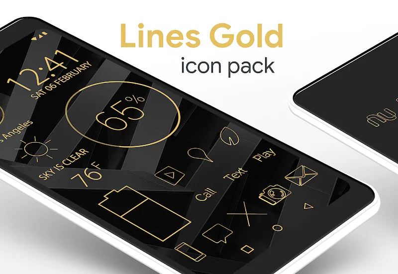 Lines Gold Pro - Icon Pack screenshot 1