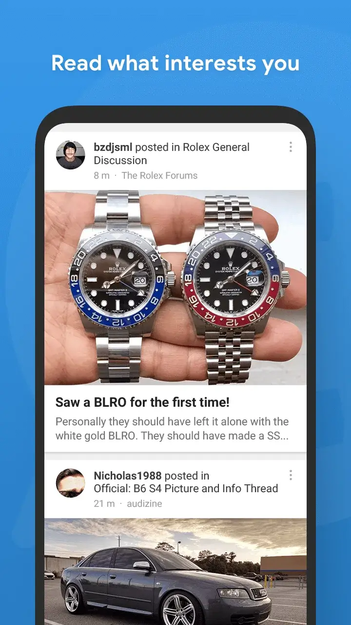 Captura de pantalla de la aplicación Tapatalk 3