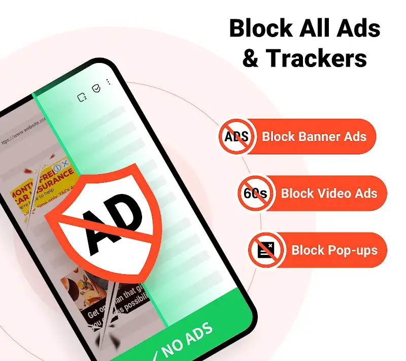 Tangkapan layar Free Adblocker Browser 1