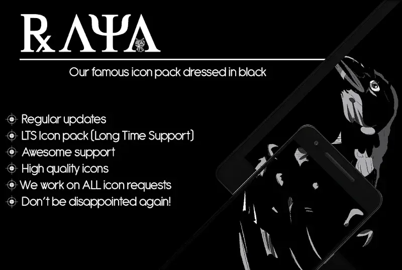 Raya Black Icon Pack screenshot 1