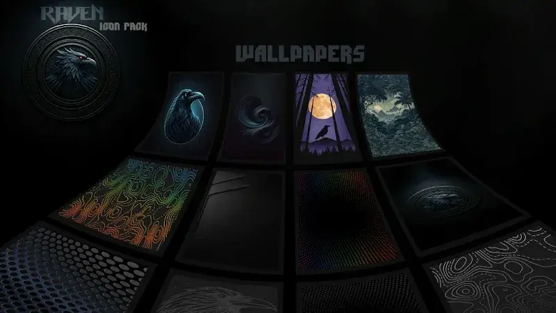 Raven Dark Icon Pack screenshot 5