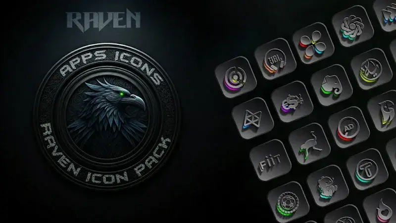 Raven Dark Icon Pack screenshot 4