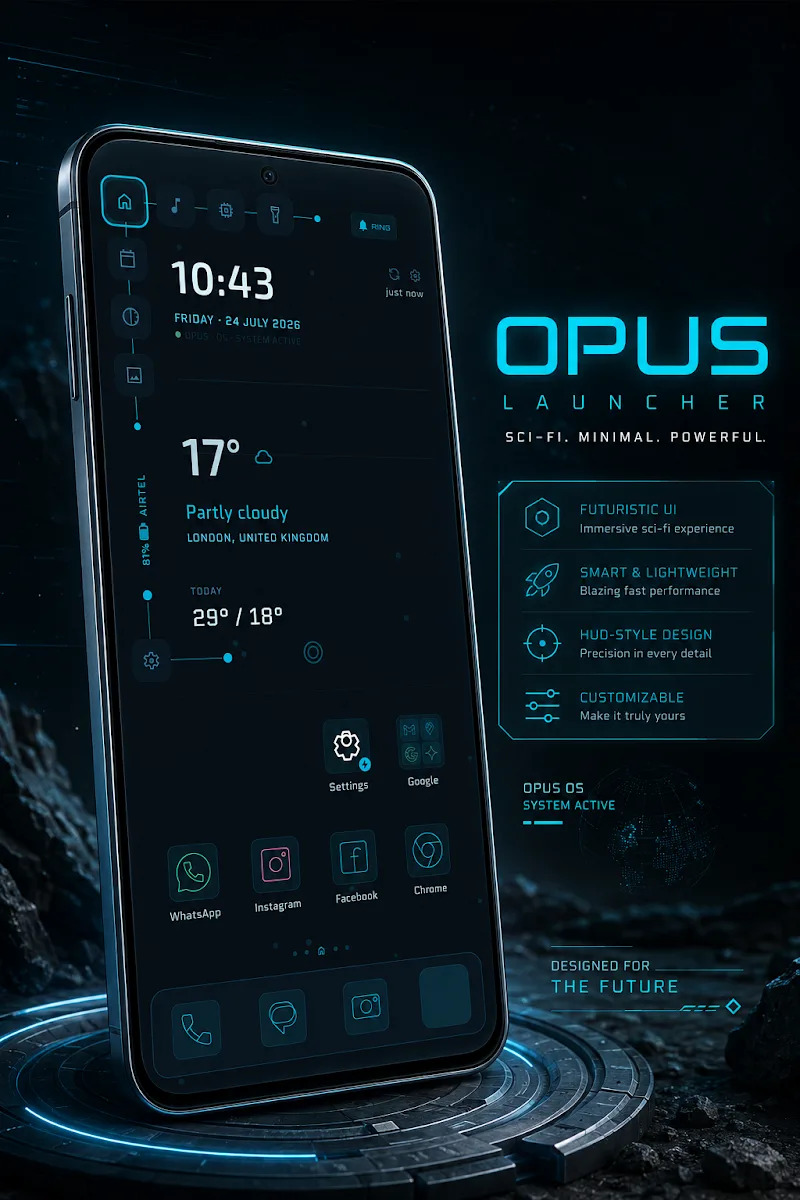 Captura de tela de prévia 1 do Opus Launcher Sci-Fi Themes