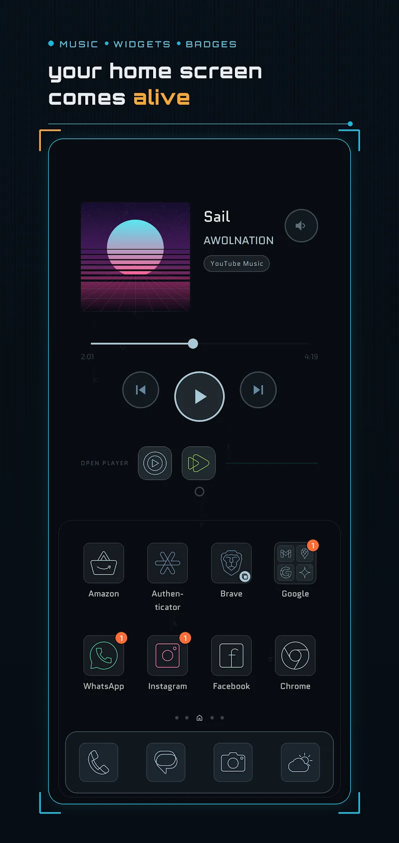 Captura de tela de prévia 6 do Opus Launcher Sci-Fi Themes
