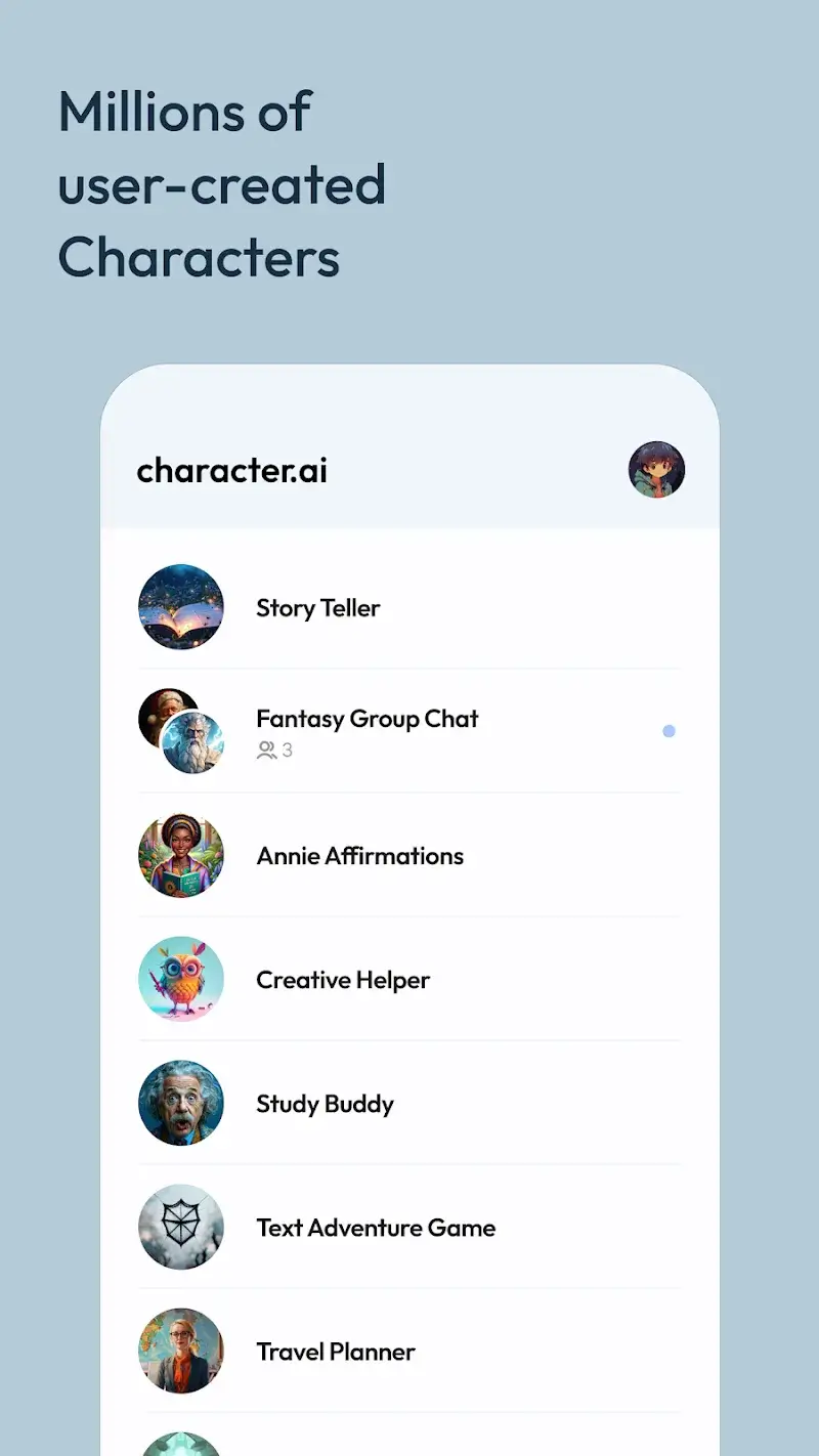 Character AI 스크린샷 2