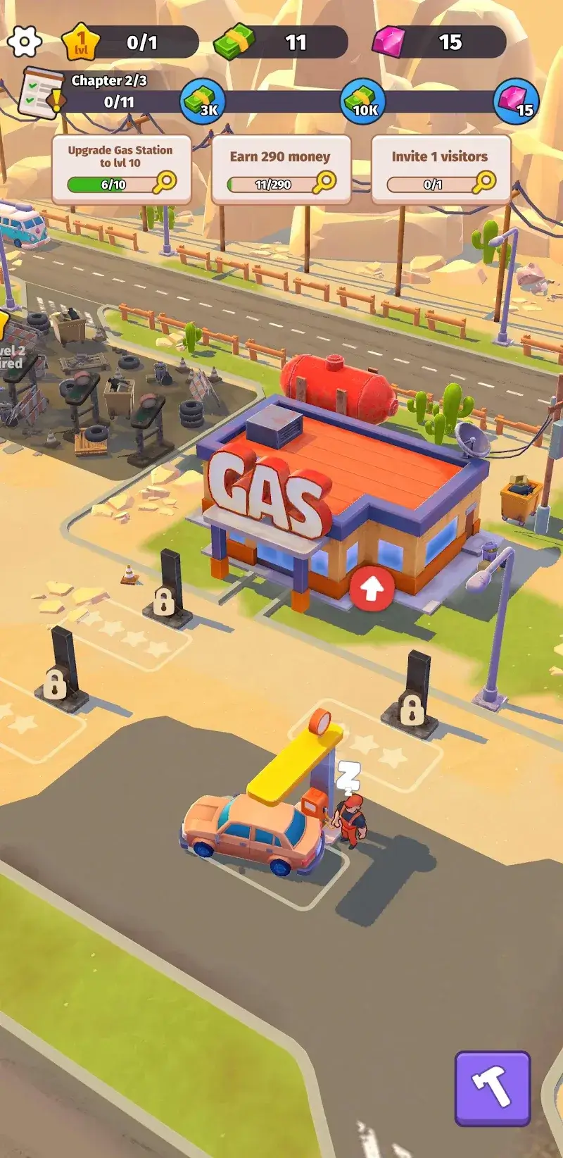 Скриншот игрового процесса Roadside Empire: Idle Tycoon 3