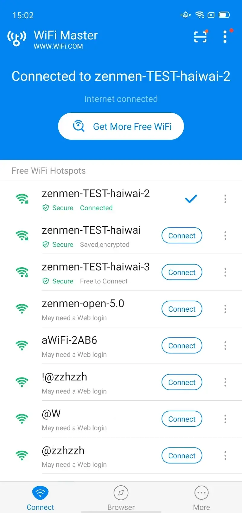 Capture d'écran WiFi Master 1