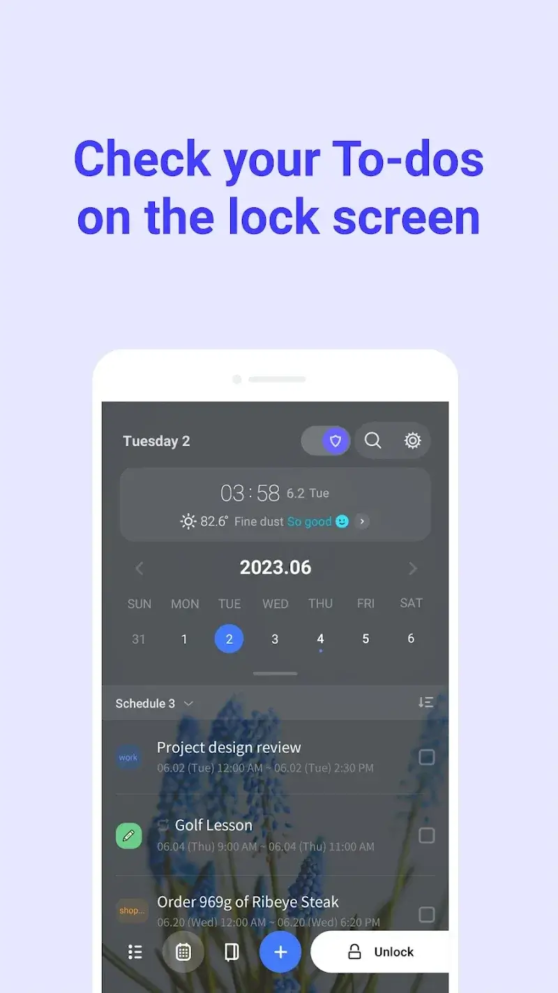 Captura de pantalla 2 de LockScreen Calendar - Schedule