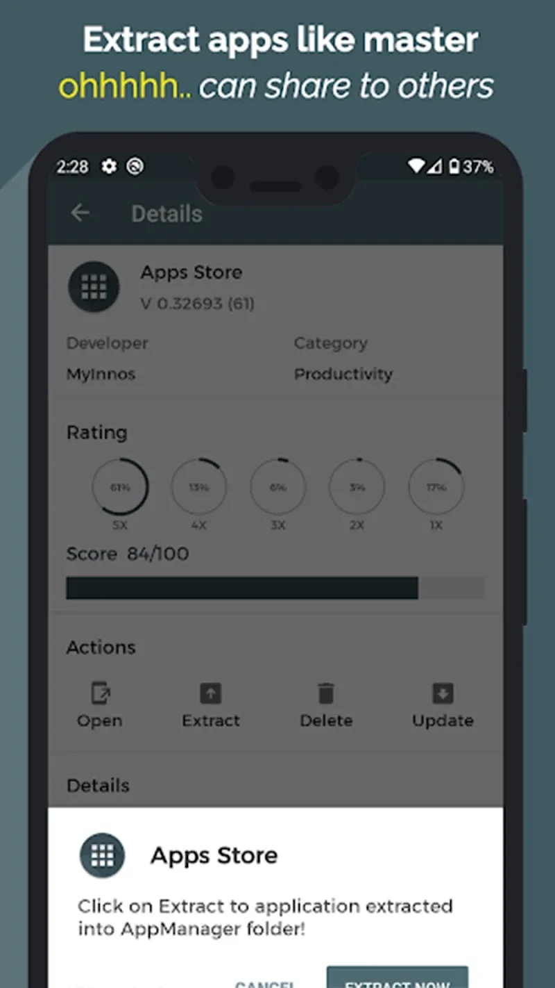 Capture d'écran de l'application Apps Manager 4