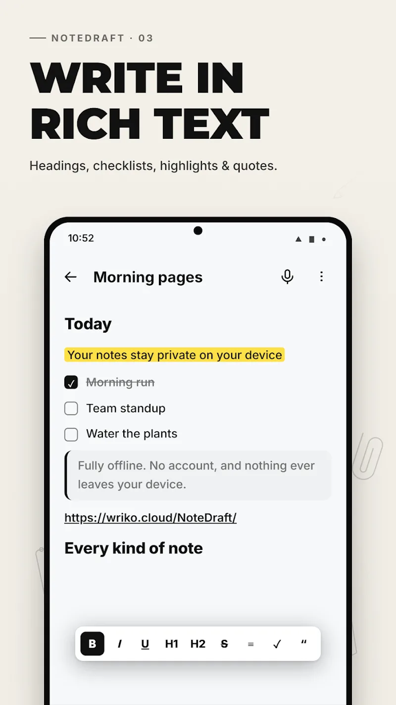 Screenshot NoteDraft 3