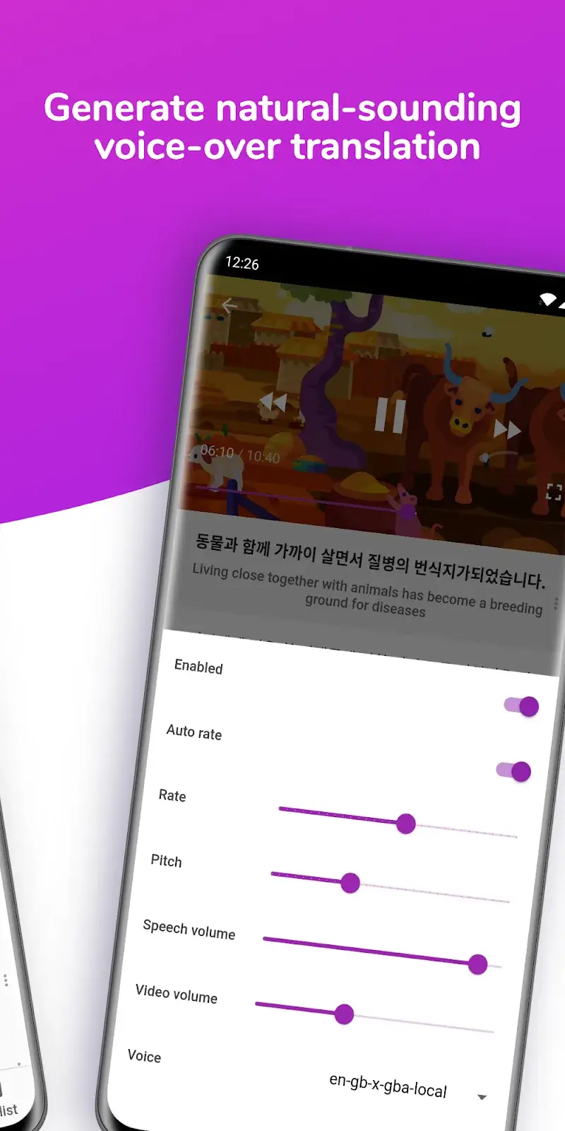 Translate subtitles for videos - Lingvotube screenshot 2