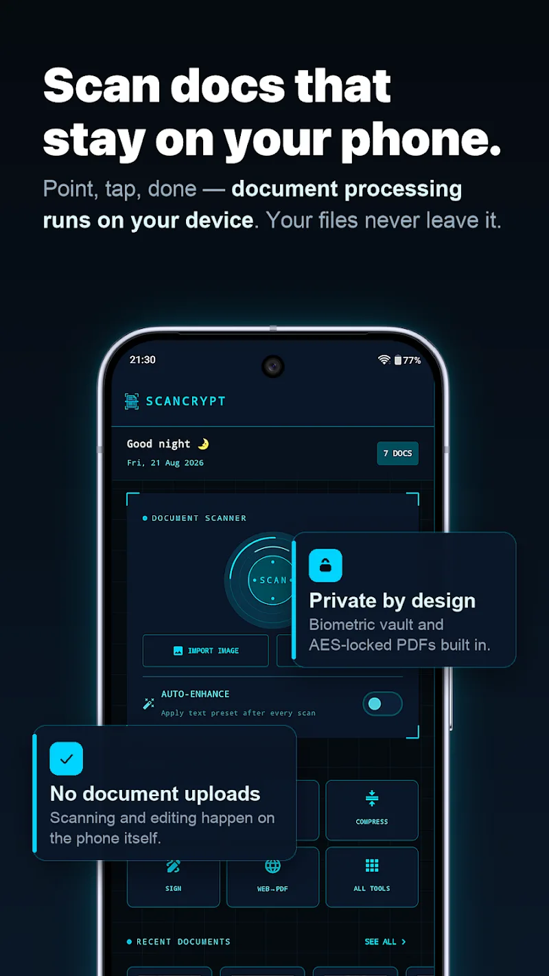 Capture d'écran ScanCrypt 2