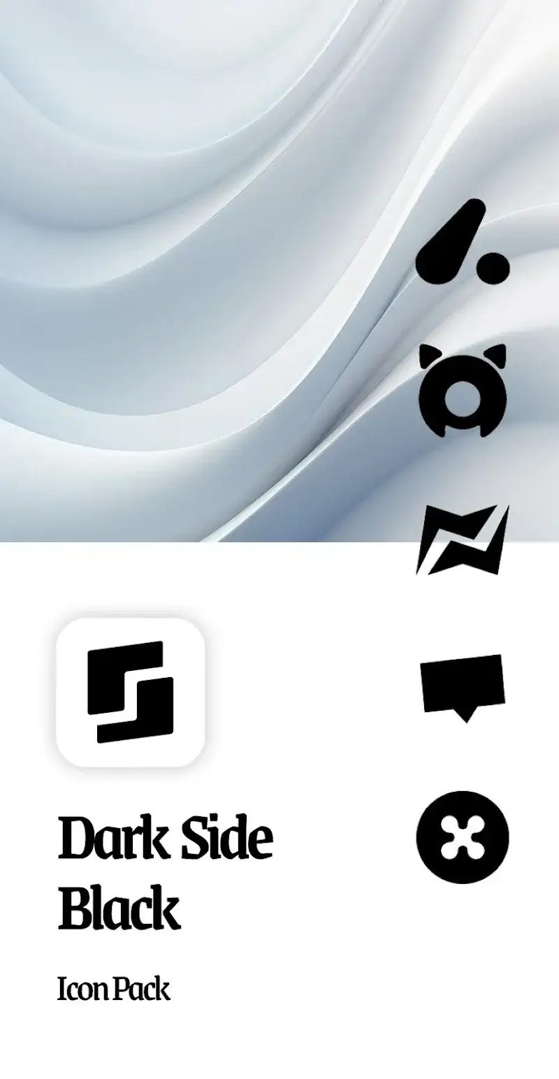 Dark Side Black Icon Pack Screenshot 5
