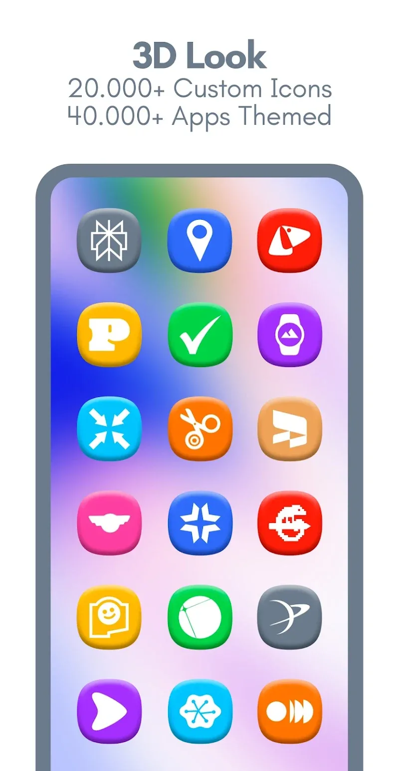 ภาพตัวอย่างสกรีนช็อต One 3D Color Icon Pack 2