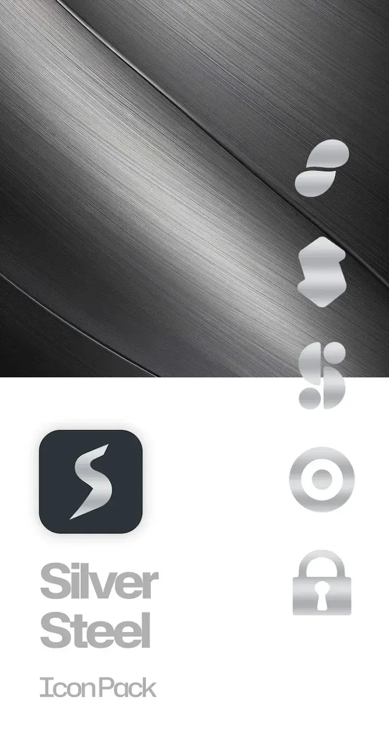 Captura de pantalla 5 de Silver Steel Icon Pack