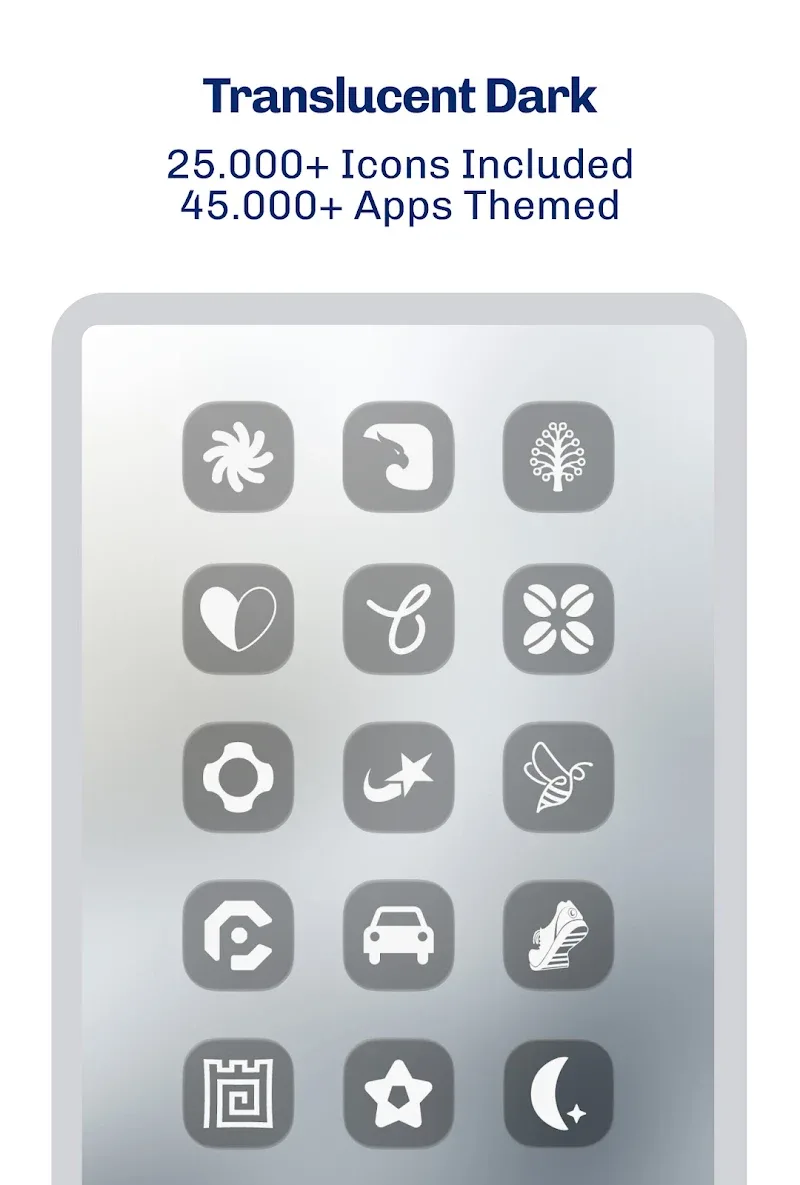 iGlass Dark OS 26 Icon Pack - 스크린샷 5