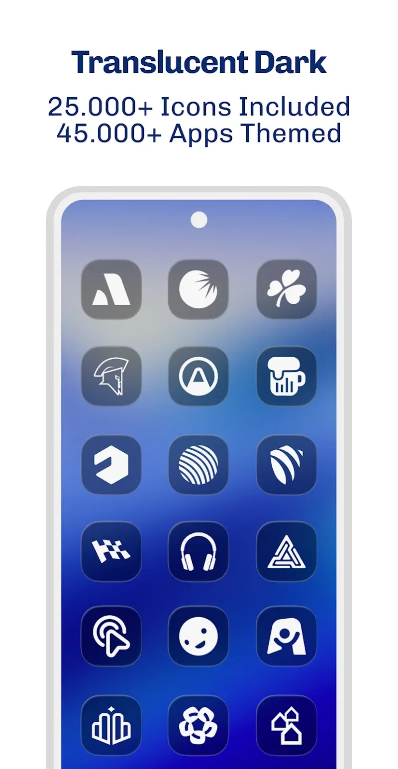 iGlass Dark OS 26 Icon Pack - 스크린샷 2