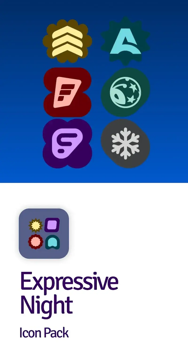Expressive Night Icon Pack captura de tela 5