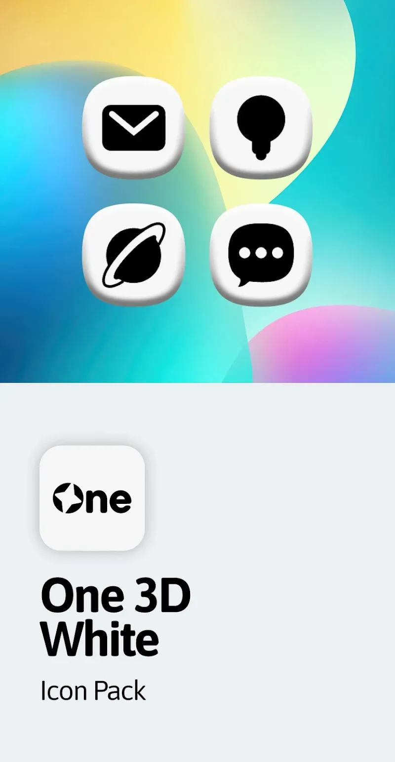 One 3D White Icon Pack screenshot 1