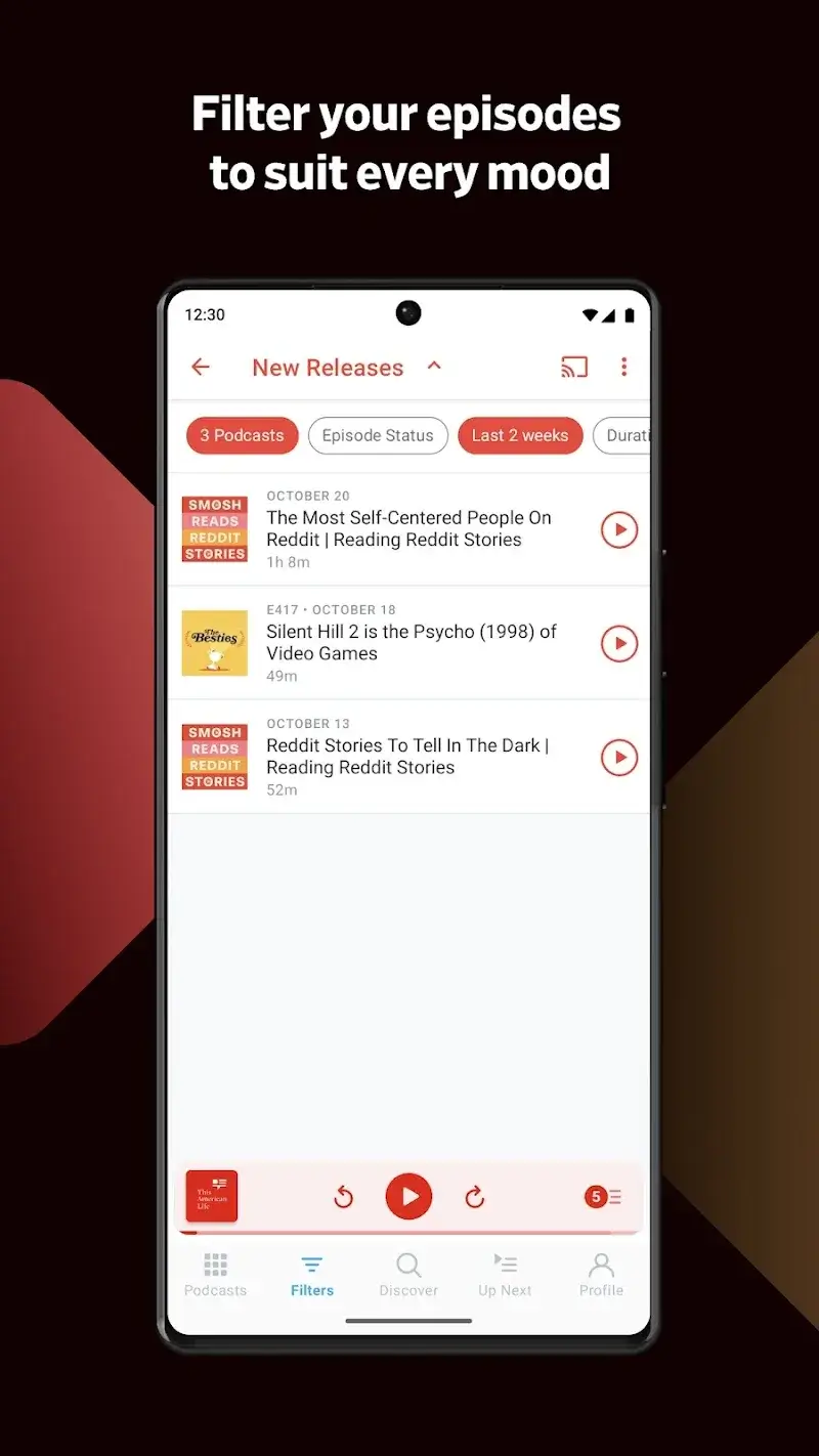 ภาพหน้าจอ Pocket Casts 6