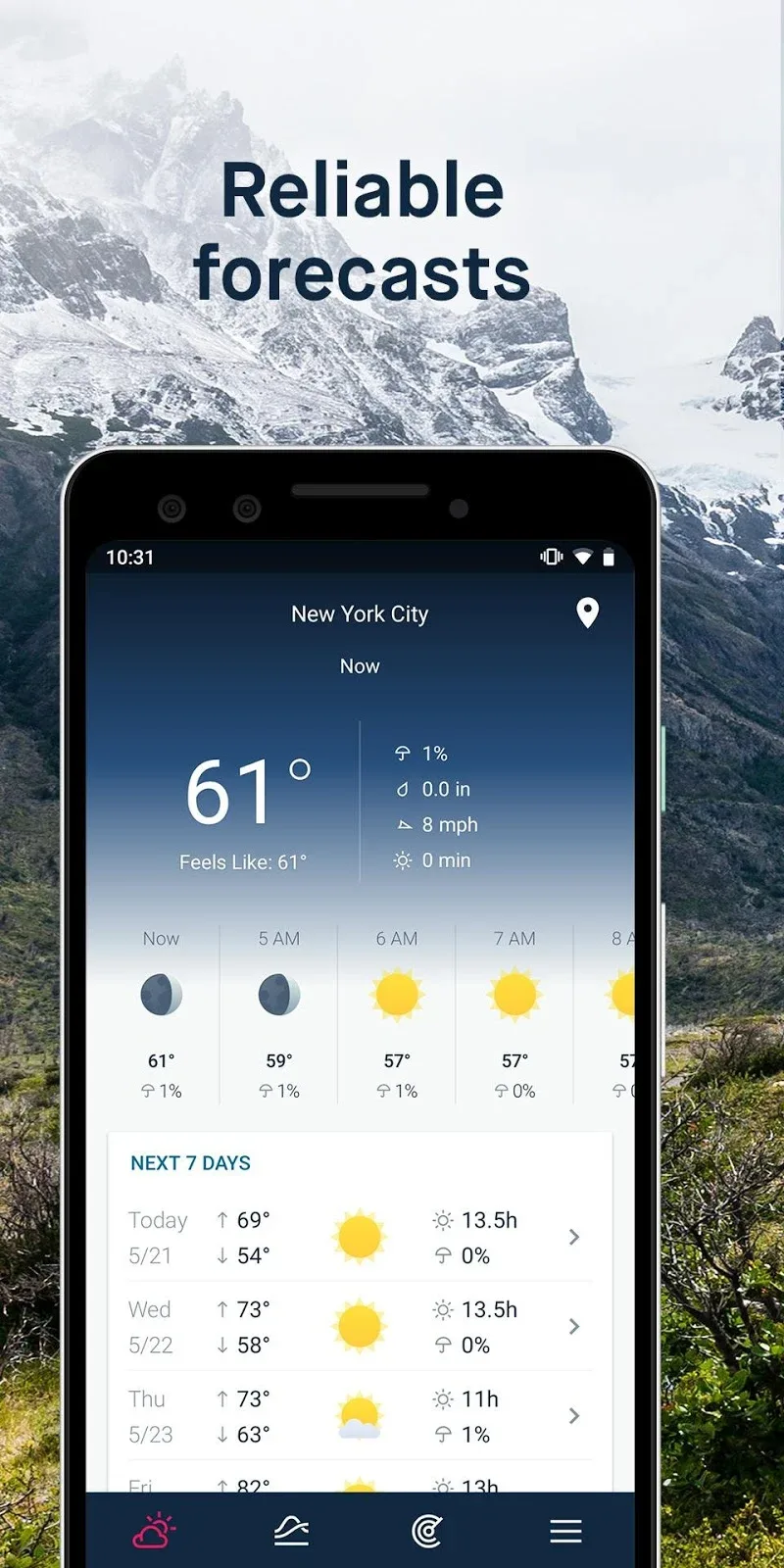ภาพหน้าจอแอป WeatherPro 2