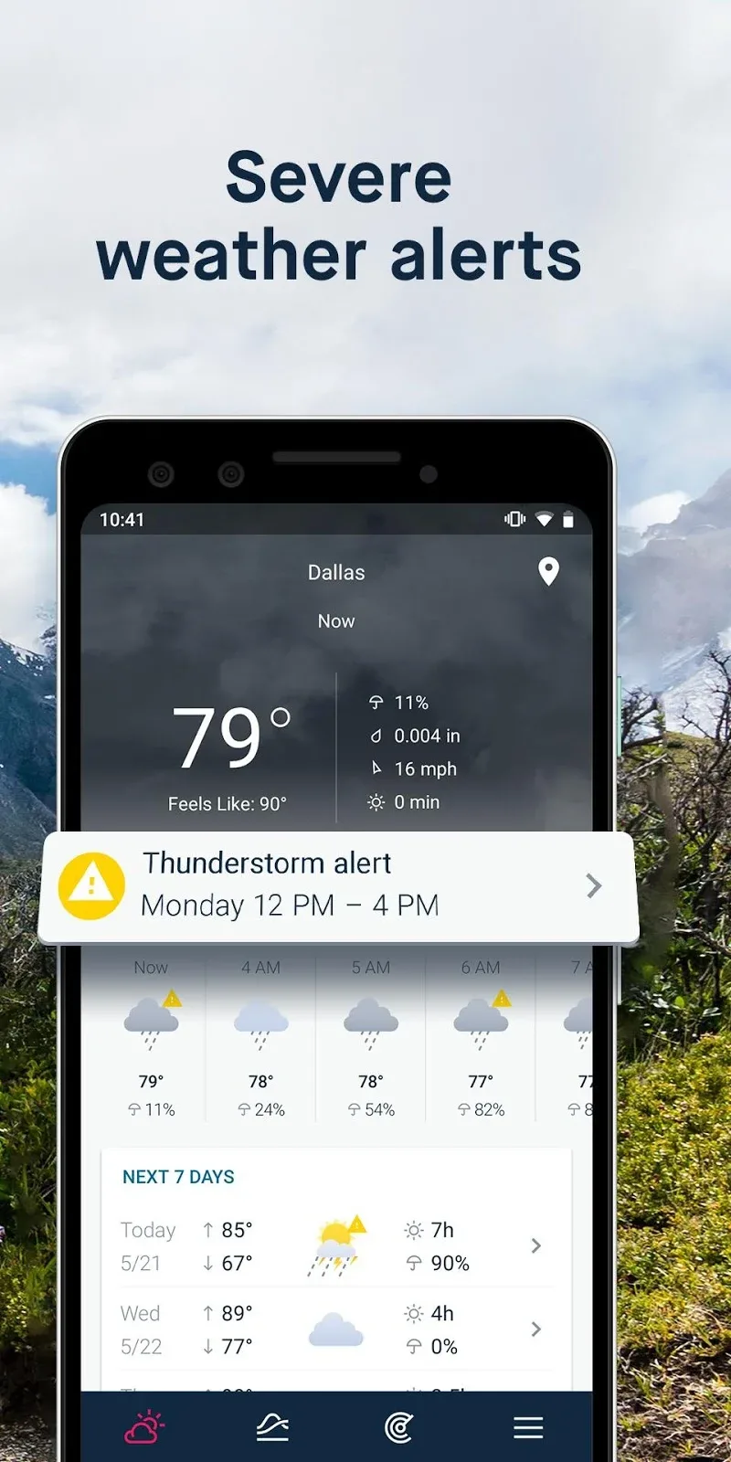 ภาพหน้าจอแอป WeatherPro 4
