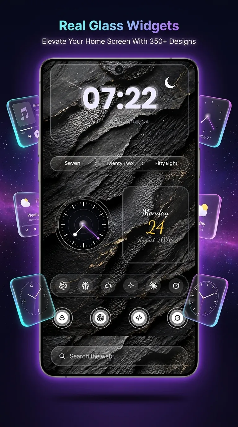 Capture d'écran Crystal Glass Widget Pro 4
