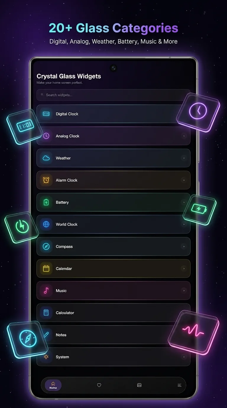 Capture d'écran Crystal Glass Widget Pro 1