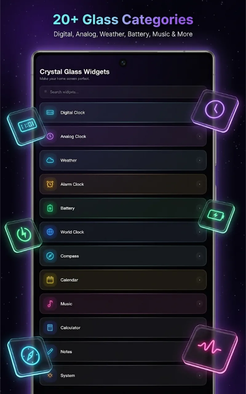 Capture d'écran Crystal Glass Widget Pro 6