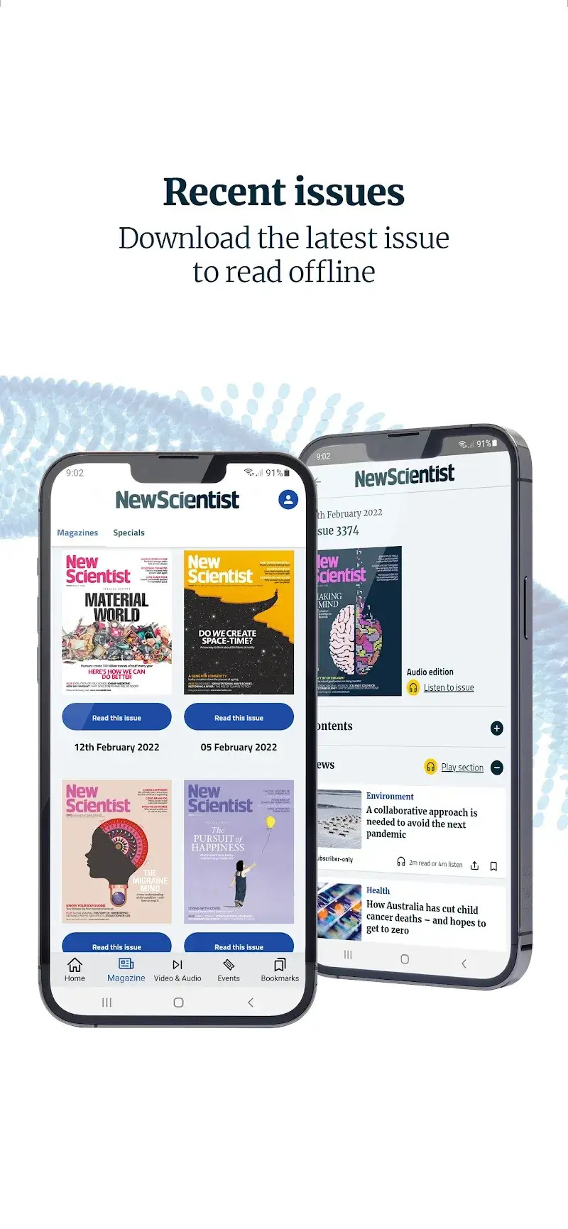 Capture d'écran de l'application New Scientist 3